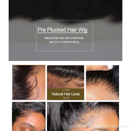 HD Lace Wig Natural Black Bodywave HD Lace Front Wig Pre Plucked 180% Density HD Lace Front Wigs Transparent